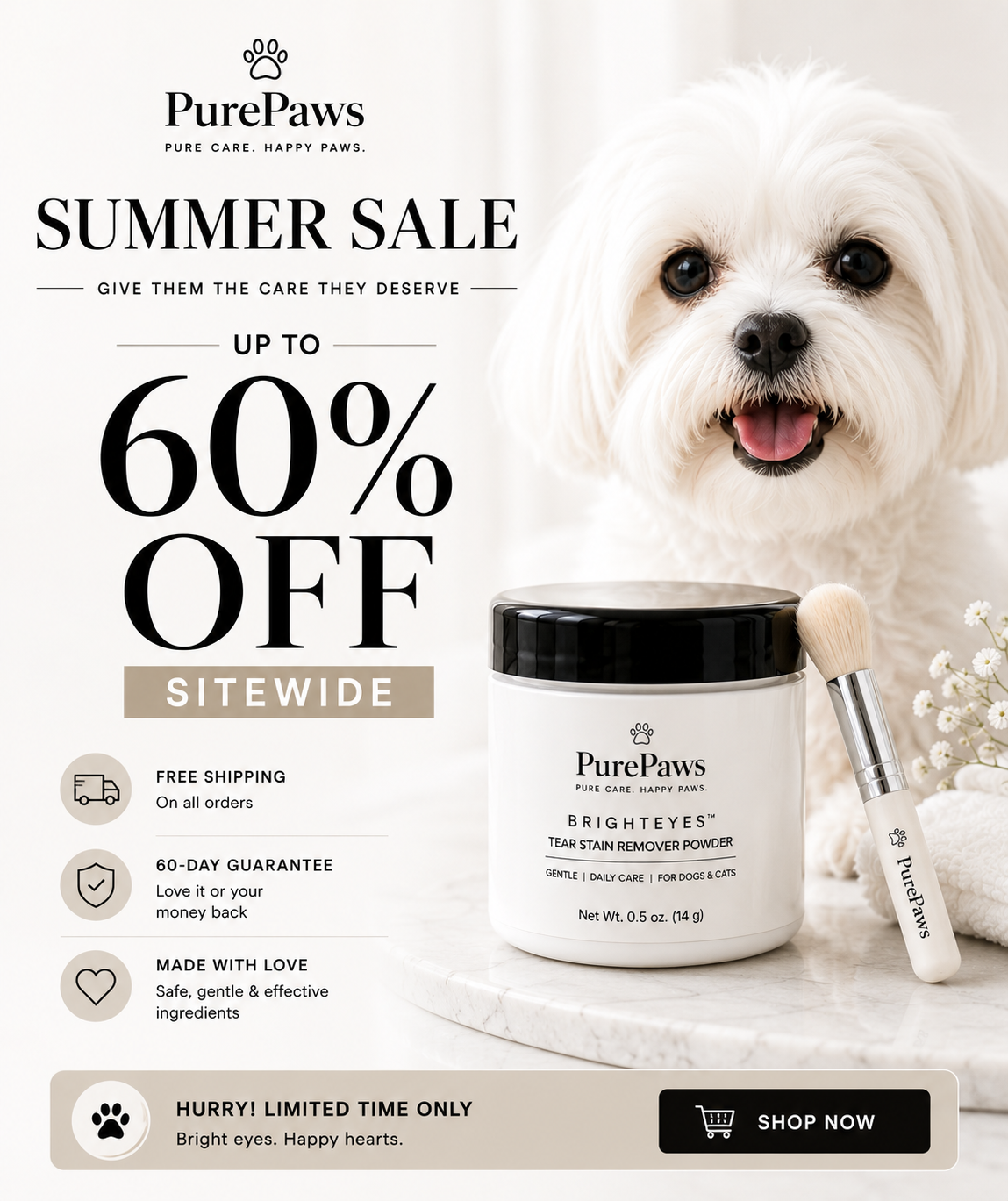 PurePaws BrightEyes™ Tear Stain Remover
